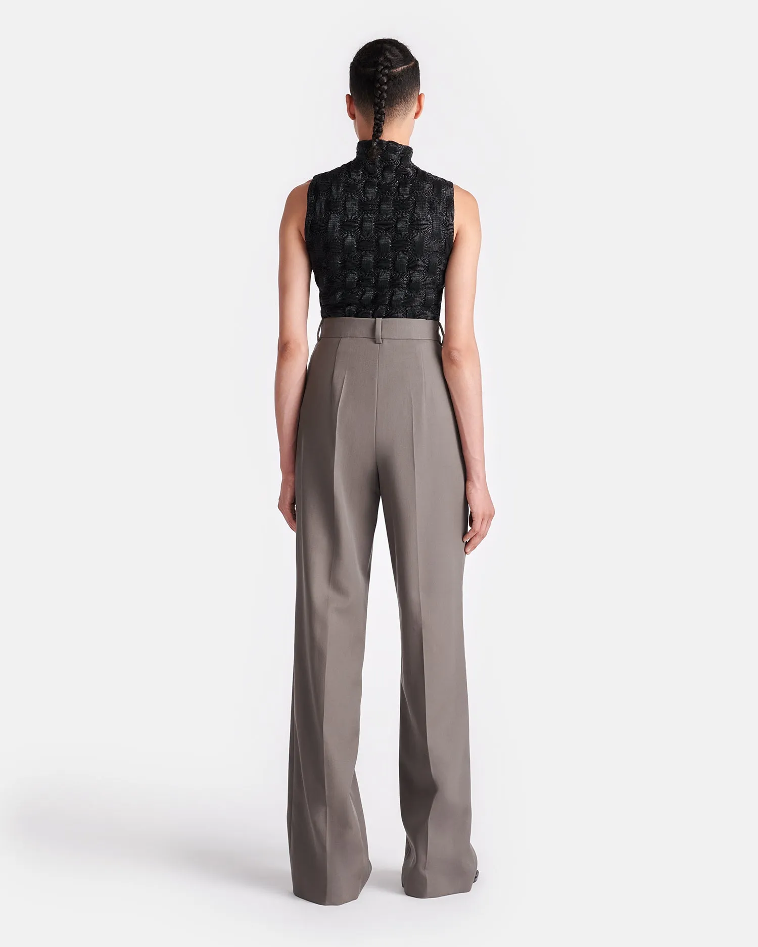 Harriet - Seersucker Okobor™ Alt-Leather Top - Black sold by Nanushka product image thumbnail 4