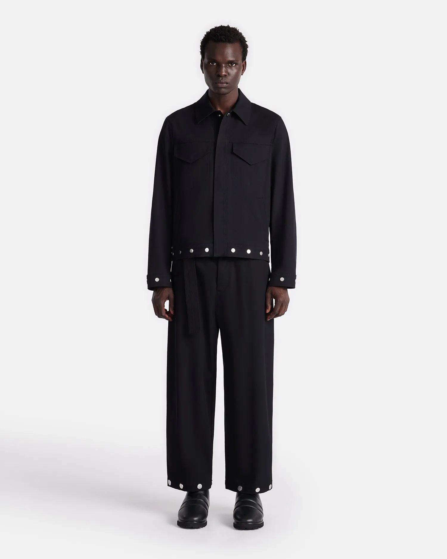 Dallin - Studded Cavalry-Twill Pants - Ink sold by Nanushka