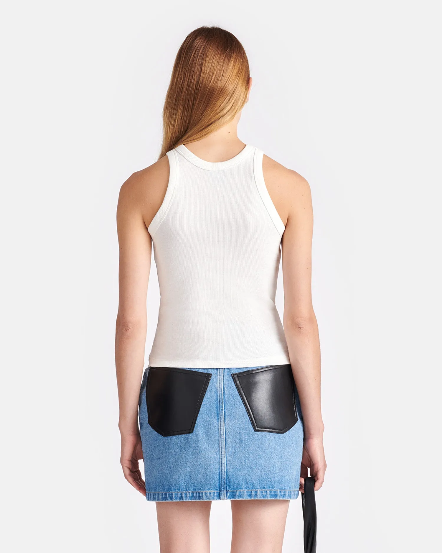 Herve - Ribbed-Jersey Tank Top - Off White sold by Nanushka product image thumbnail 2