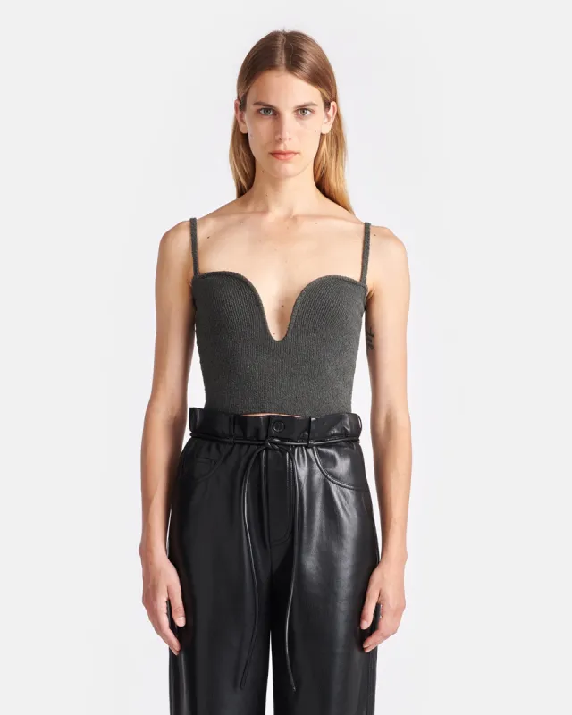 Zue - Terry-Knit Top - Graphite sold by Nanushka