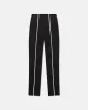 Ratana - Crinkled-Satin Slim-Leg Pants - Black/Ecru sold by Nanushka