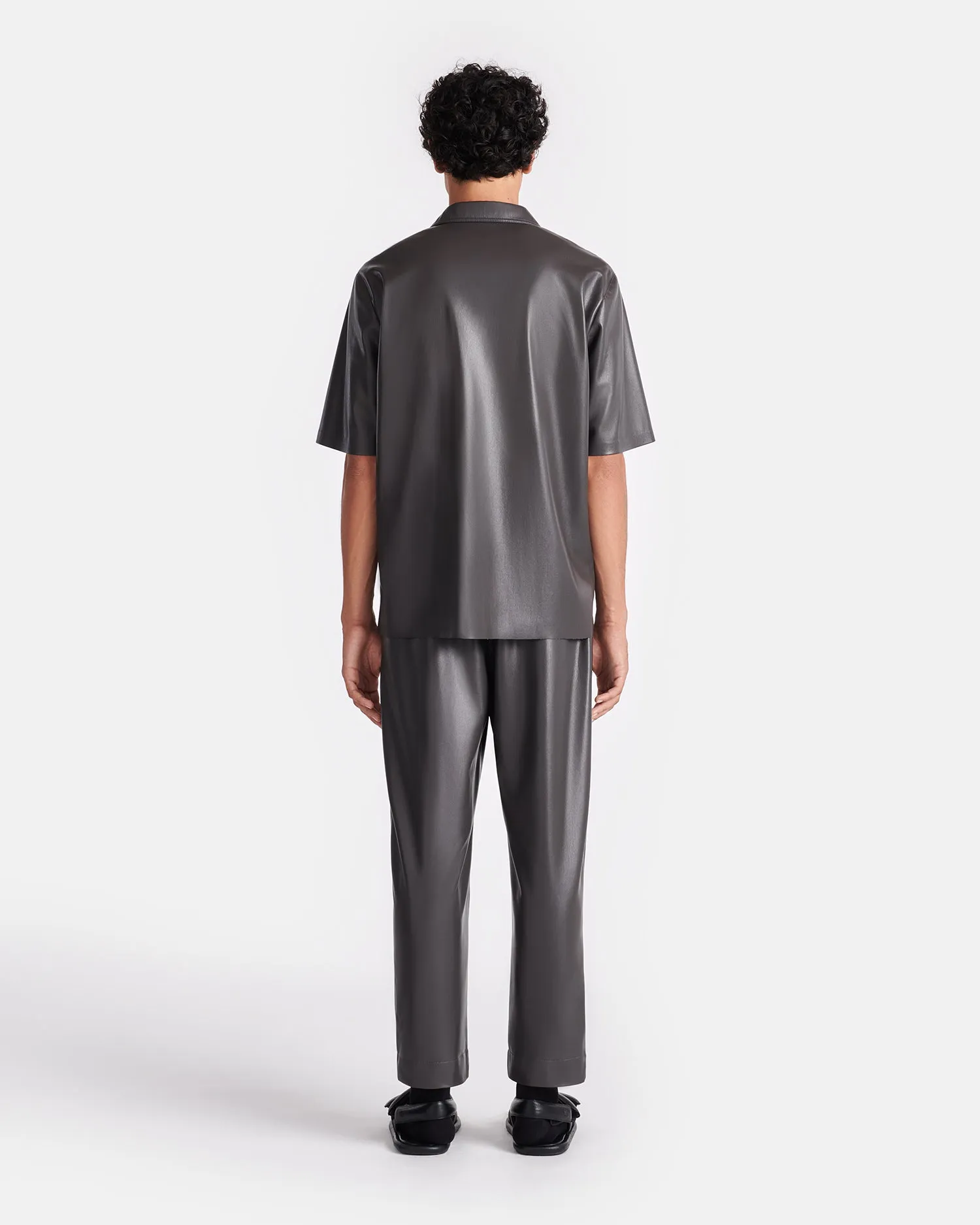 Bodil - Okobor™ Alt-Leather Shirt - Midnight Green sold by Nanushka product image thumbnail 4