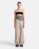 Jacinda - Printed Silk And Mesh-Jersey Bandeau Top - Diamond Check sold by Nanushka