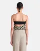 Jacinda - Printed Silk And Mesh-Jersey Bandeau Top - Diamond Check sold by Nanushka