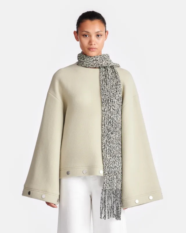 Anwen - Studded Felted Wool Top - Oat sold by Nanushka