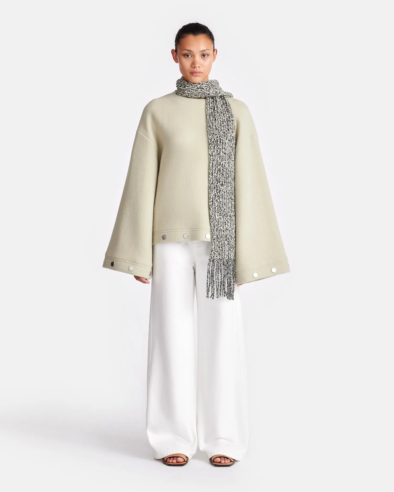 Anwen - Studded Felted Wool Top - Oat sold by Nanushka product image thumbnail 3