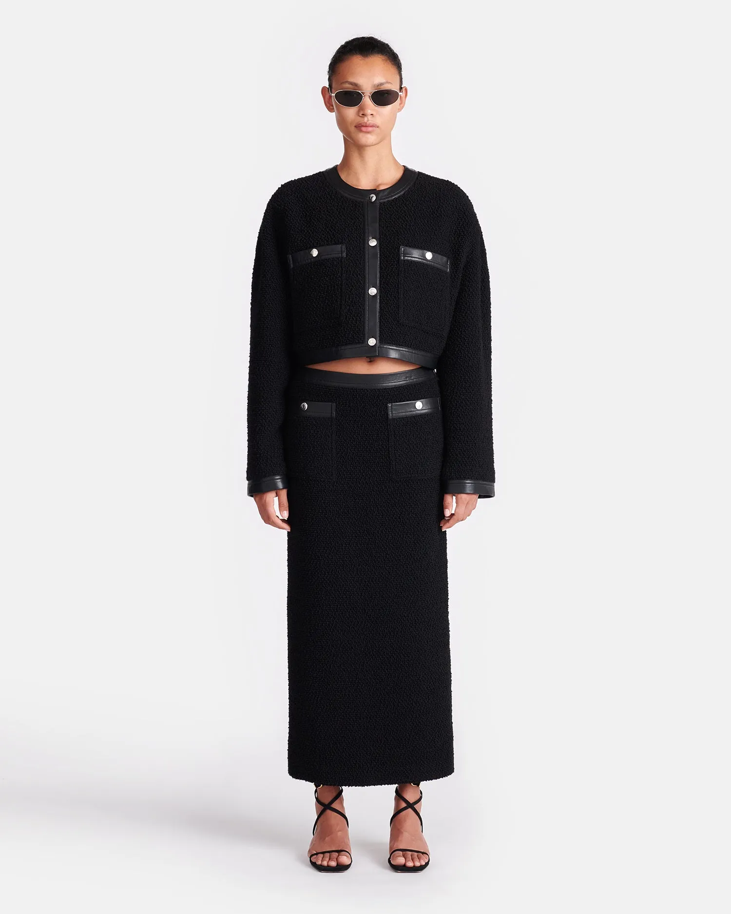 Eliska - Boucle-Tweed Jacket - Black sold by Nanushka product image thumbnail 3