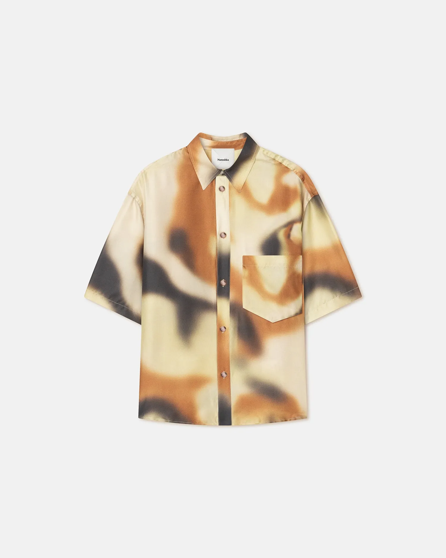 Aubrey - Printed Silk-Twill Shirt - Smudged Graffiti sold by Nanushka