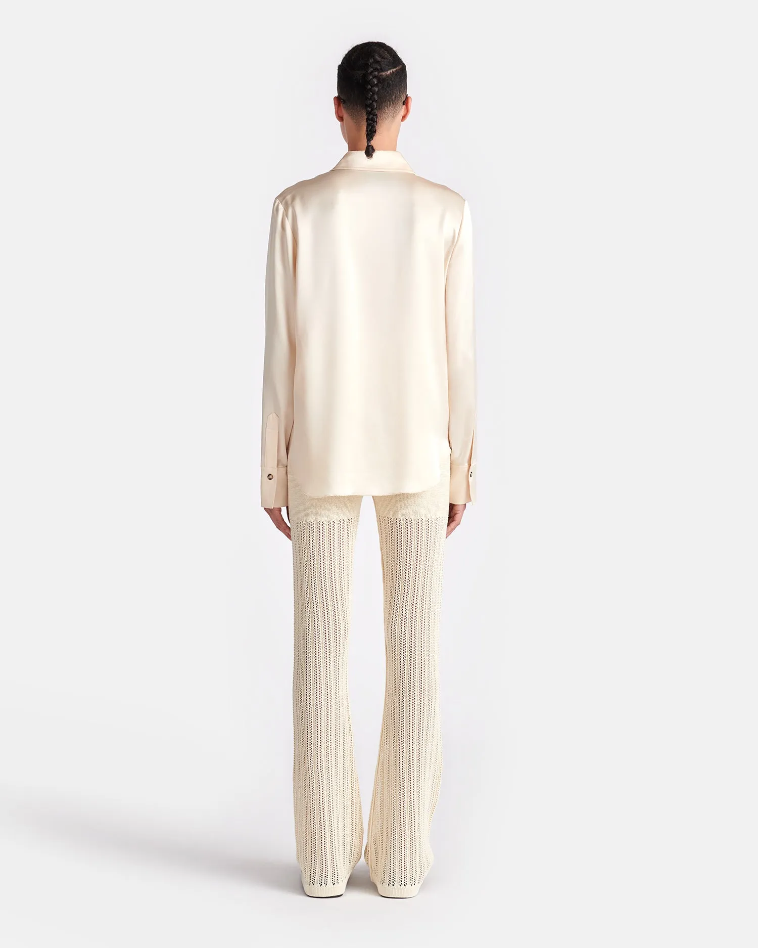 Naum - Slip Satin Shirt - Creme sold by Nanushka product image thumbnail 4