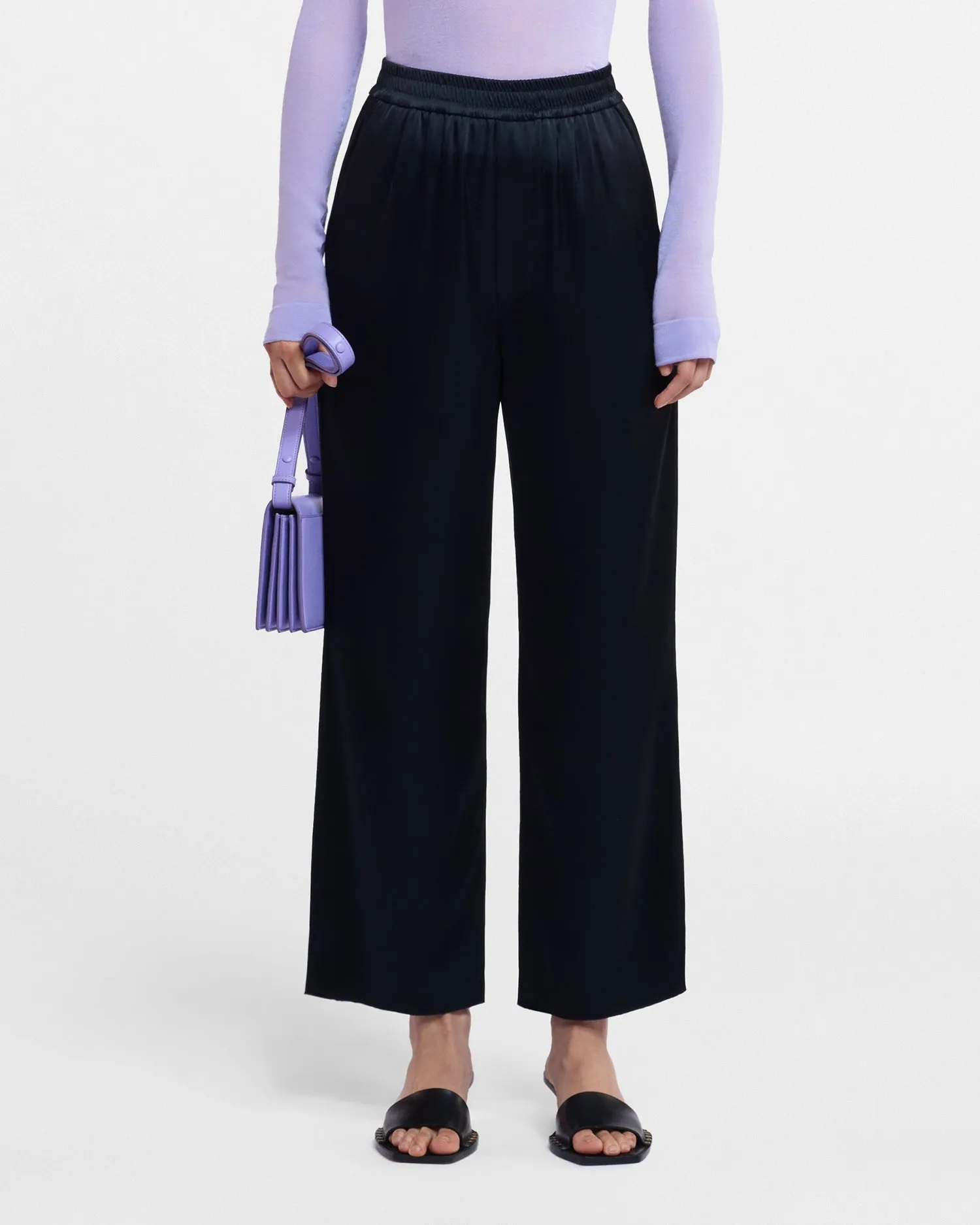 Odessa - Slip Satin Pants - Black sold by Nanushka product image thumbnail 3