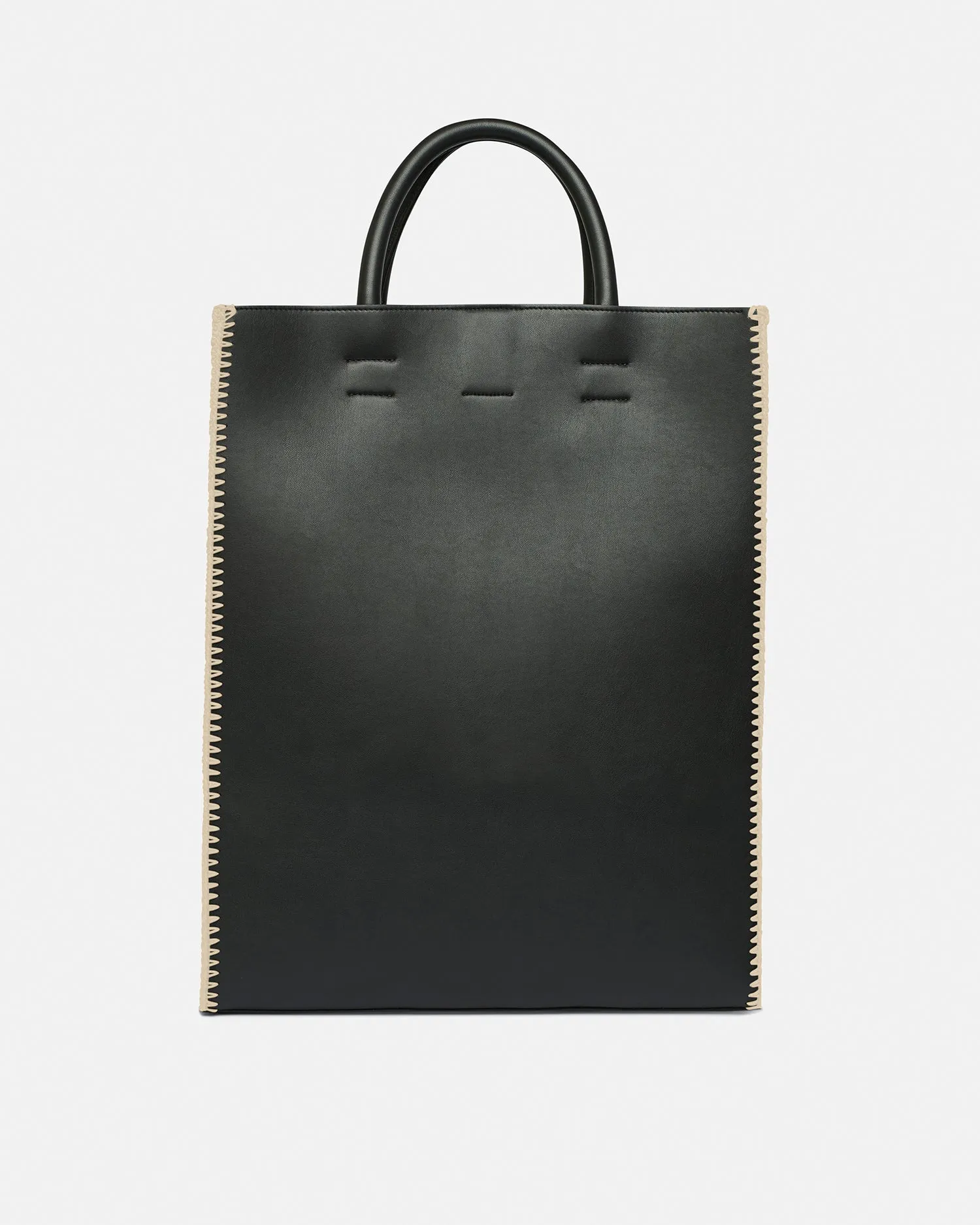 The Compass Tote - Crochet Tote Bag - Black/Creme sold by Nanushka product image thumbnail 2