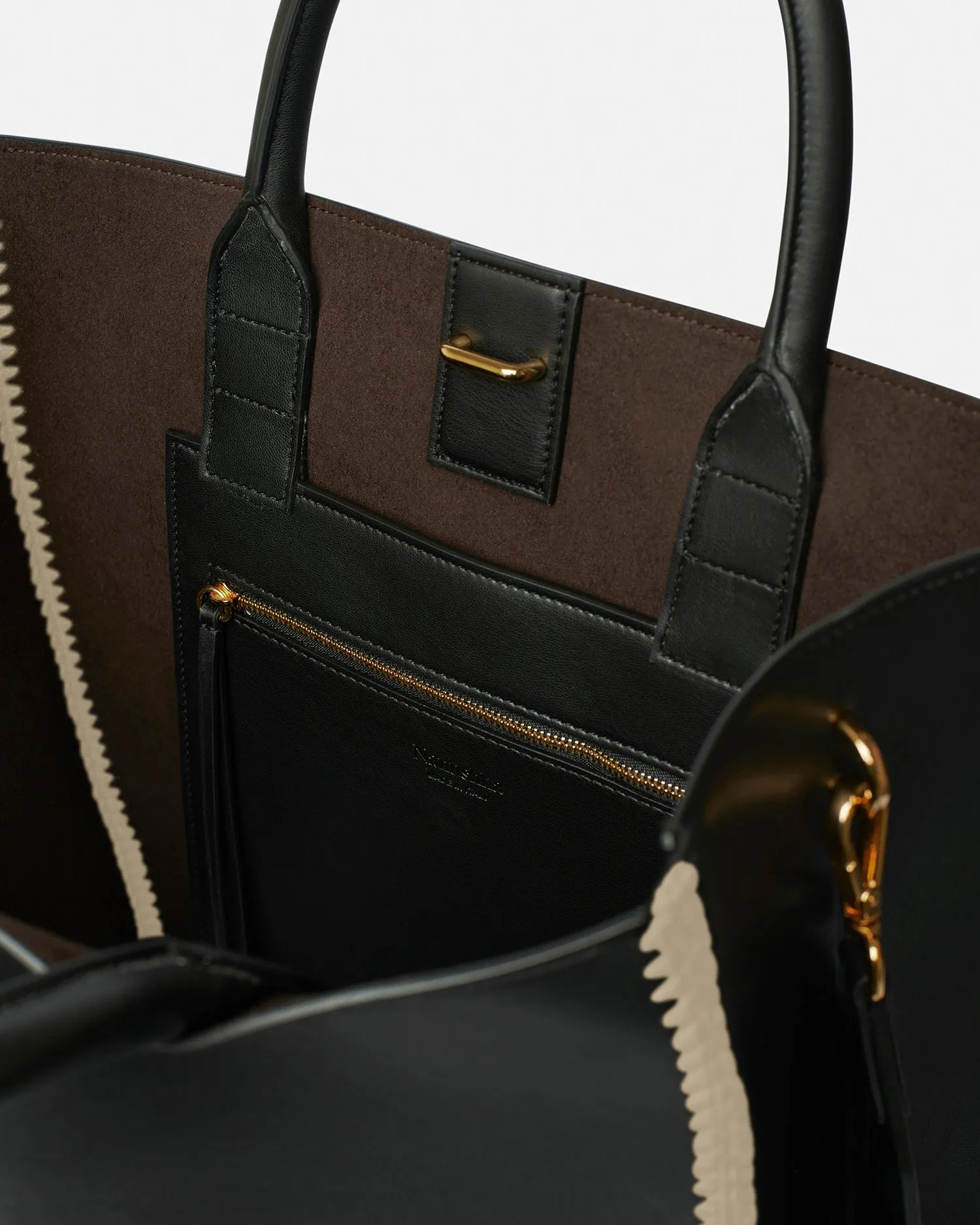 The Compass Tote - Crochet Tote Bag - Black/Creme sold by Nanushka product image thumbnail 4