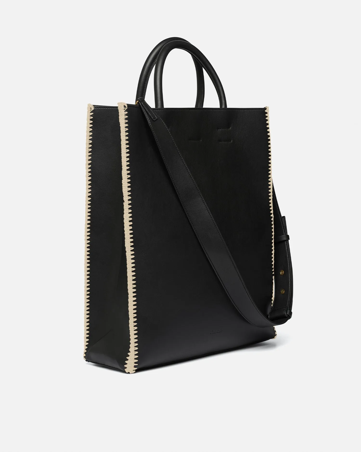 The Compass Tote - Crochet Tote Bag - Black/Creme sold by Nanushka product image thumbnail 5