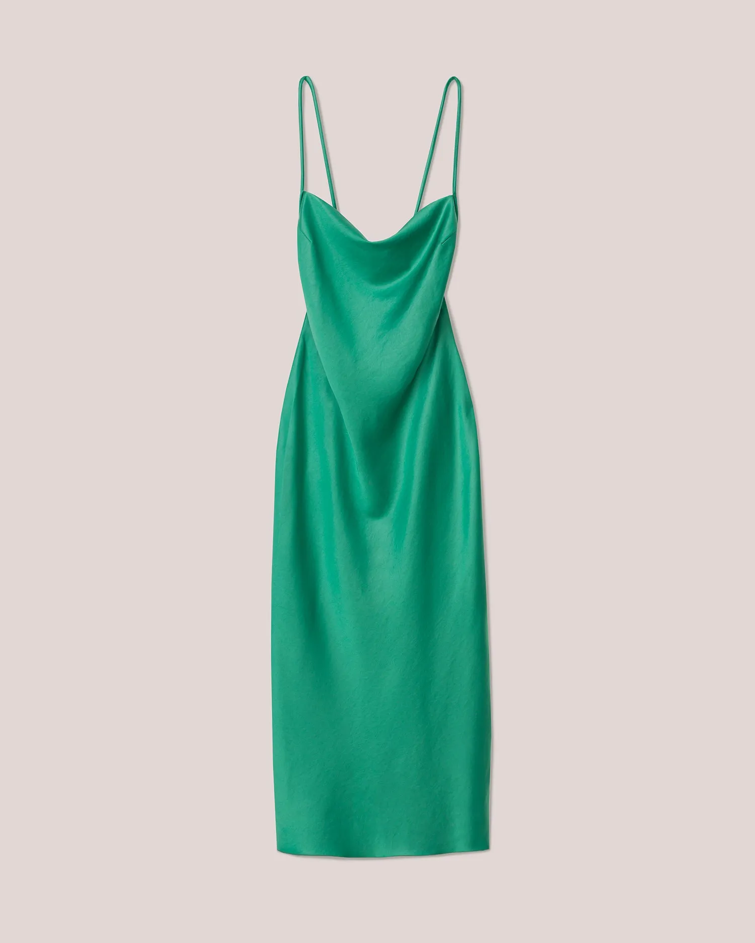 Irma - Glossy Satin Slip Dress - Green Glossy sold by Nanushka