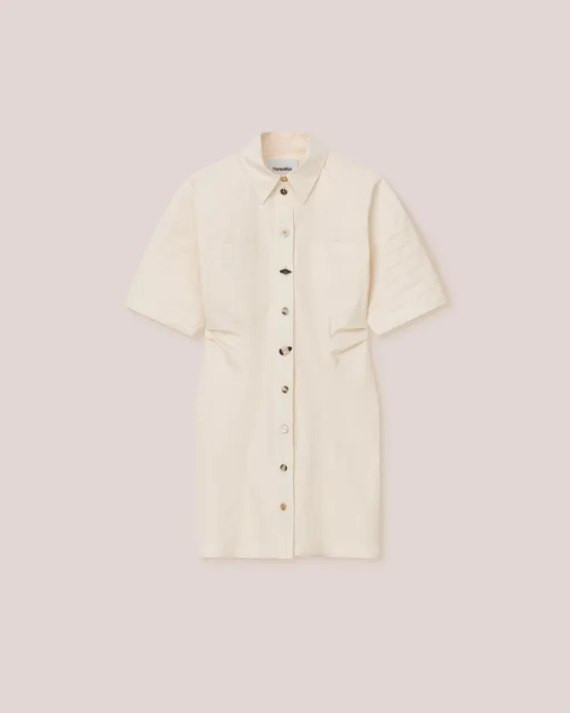 Jayla - Sale Pleated Shirting Dress - Creme sold by Nanushka