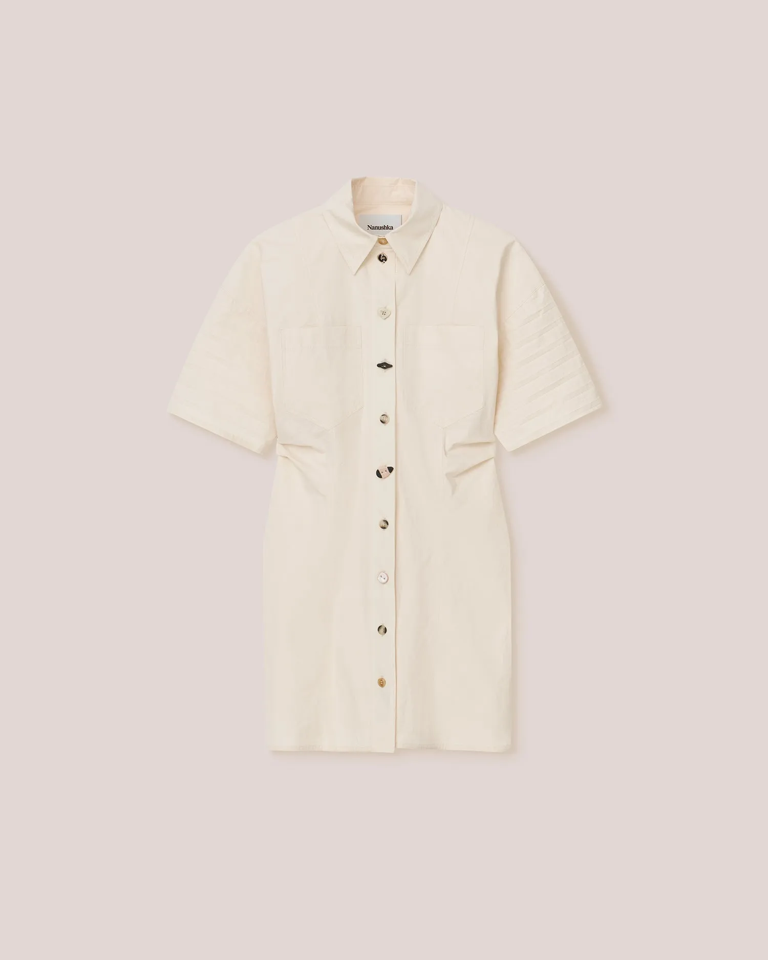 Jayla - Sale Pleated Shirting Dress - Creme sold by Nanushka