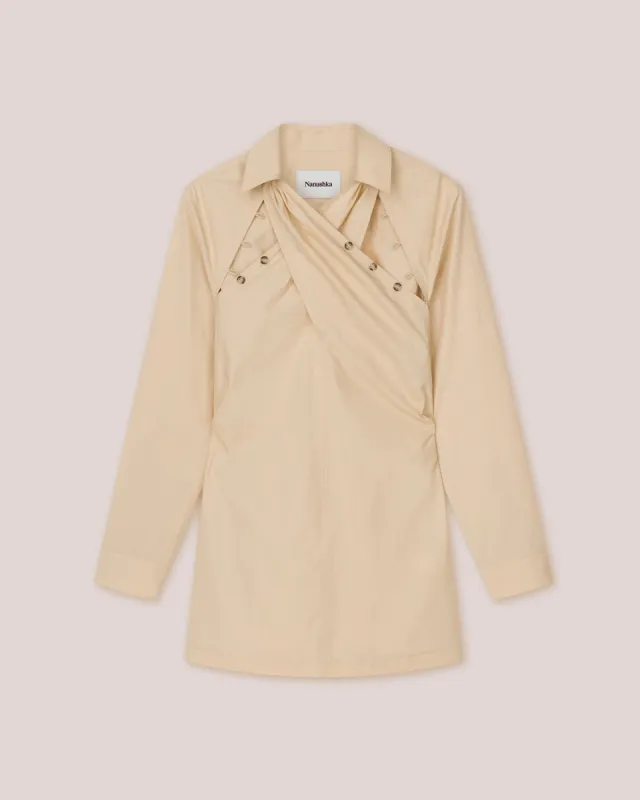 Alexe - Sale Long Sleeve Mini Dress - Beige sold by Nanushka