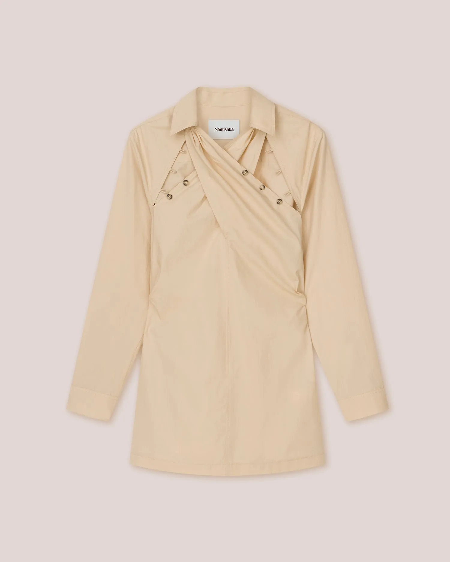 Alexe - Sale Long Sleeve Mini Dress - Beige sold by Nanushka