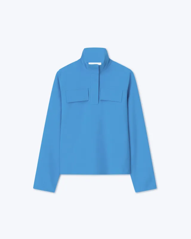 Vivia - Sale  Ecovero™ Funnel Neck Top - Blue Ss22 sold by Nanushka