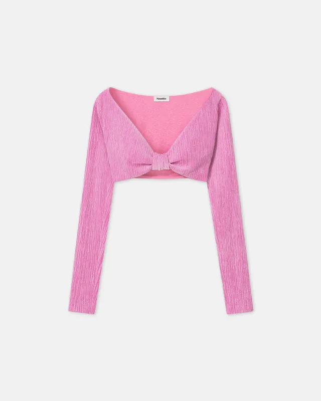 Imca - Sale Cropped Velvet Seersucker Top - Orchid sold by Nanushka