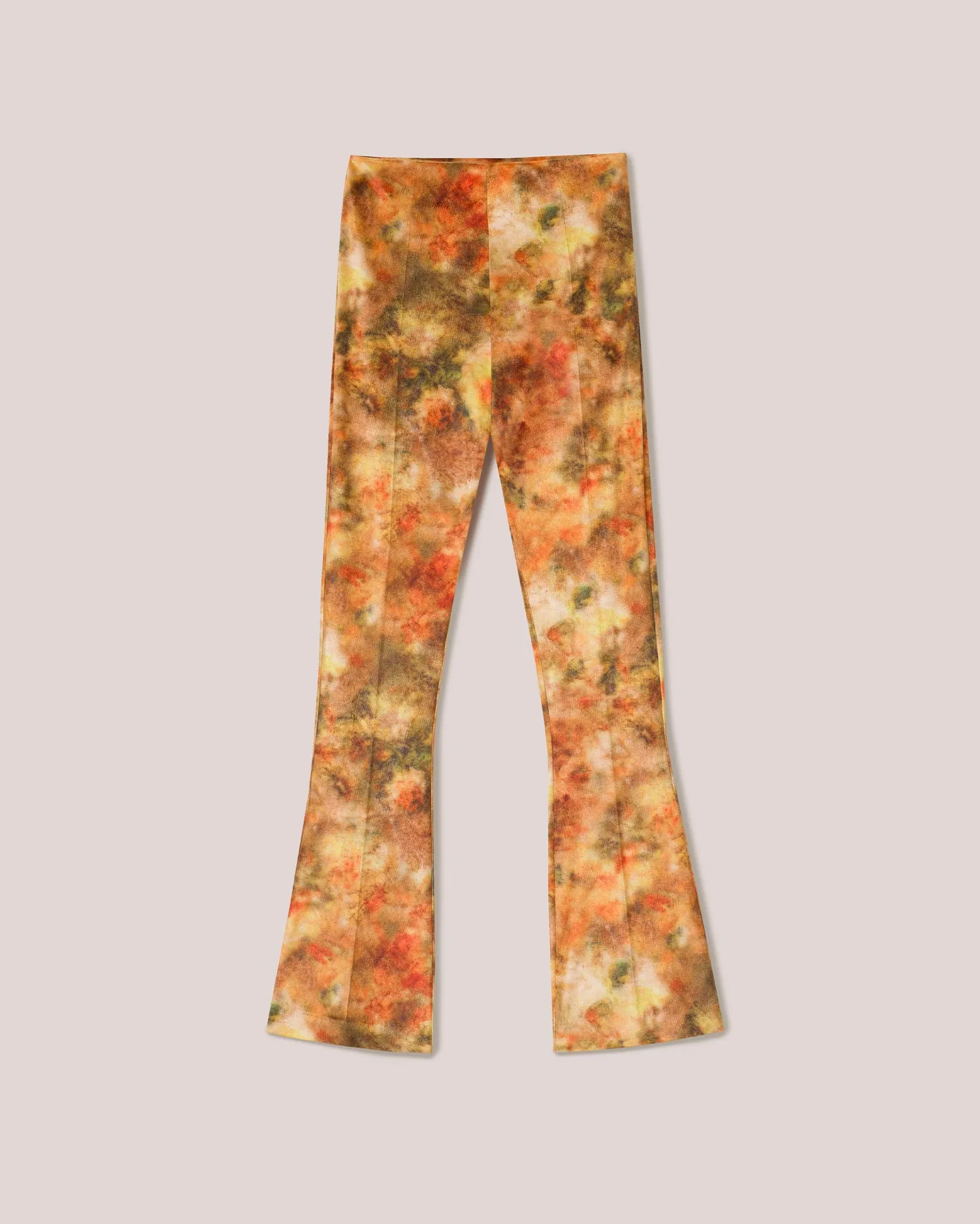 Milena - Sale Printed Stretch-Velvet Pants - Hazy Floral Orange sold by Nanushka