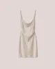 Malia - Glossy Satin Mini Slip Dress - Creme sold by Nanushka
