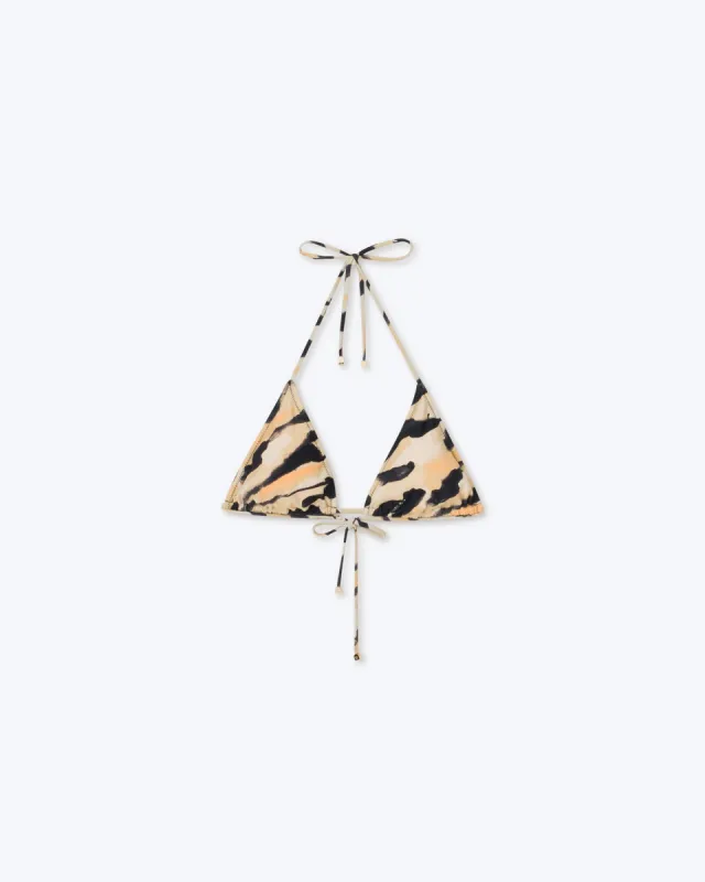 Caia - Sale Triangle Swim Top - Hand Painted Abstract Animal sold by Nanushka