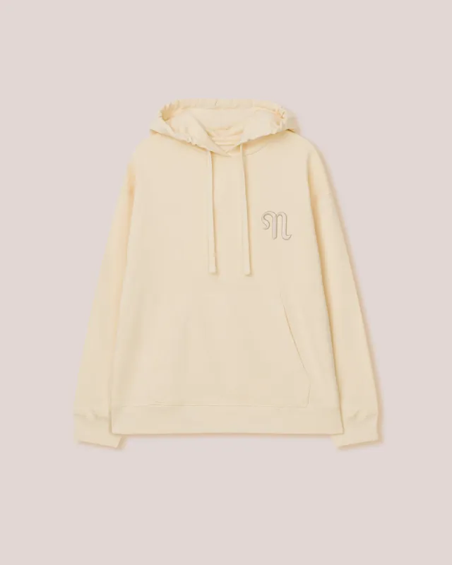 Ever - Organically Cotton Logo Hoodie - Creme made by Nanushka