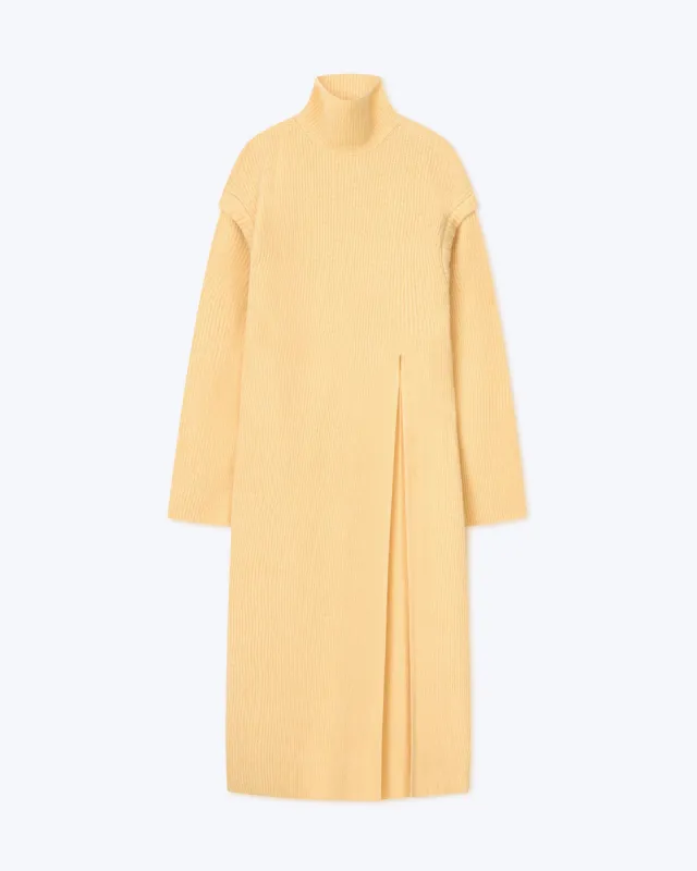 Gida - Sale Cashmere Merino Split Sweater Dress - Pale Yellow sold by Nanushka