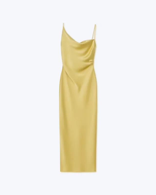 Lennie - Sale Slip Satin Maxi Dress - Yellow sold by Nanushka