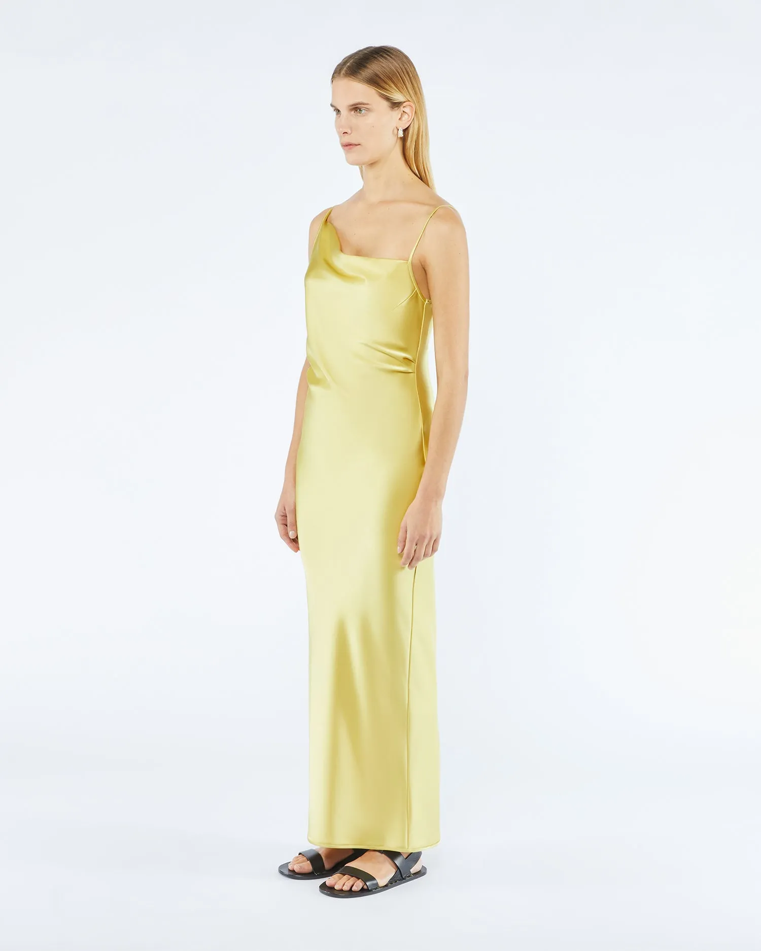 Lennie - Sale Slip Satin Maxi Dress - Yellow sold by Nanushka product image thumbnail 4