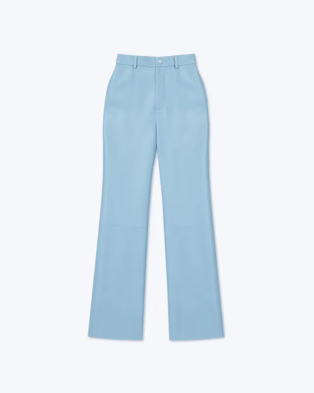 Silke - Regenerated Leather Pants - Azure sold by Nanushka