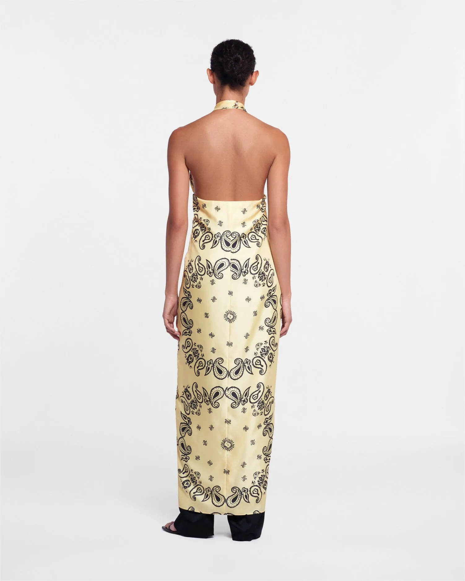 Elima - Sale Silk-Twill Halterneck Dress - Bandana Large Scale sold by Nanushka product image thumbnail 4