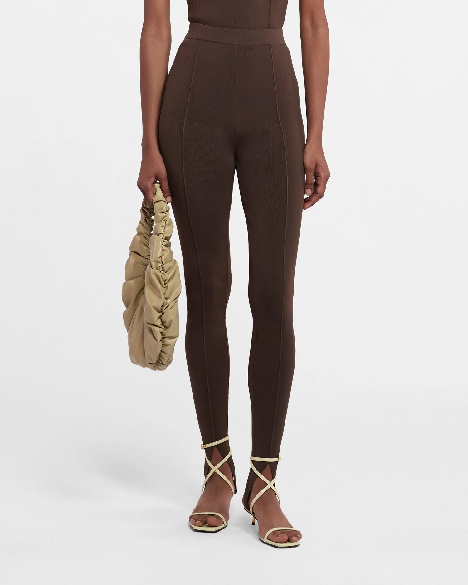 Eveline - Sale Stirrup-Detail Leggings - Bitter Chocolate sold by Nanushka product image thumbnail 2