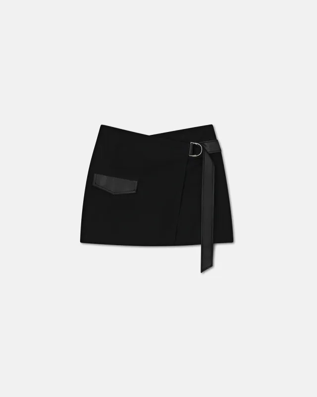 Laureen - SaleOkobor™ Trim Skirt - Off Black sold by Nanushka