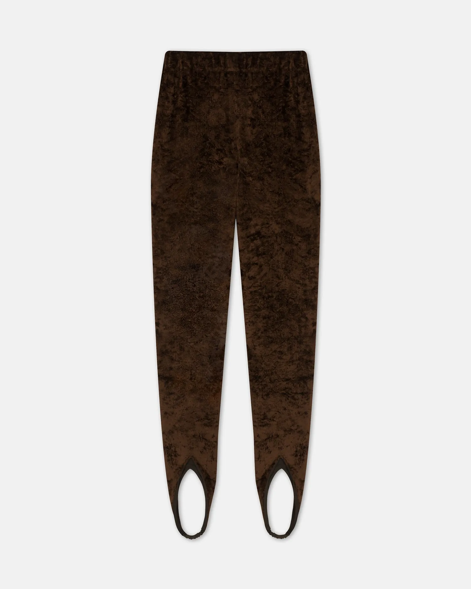 Carminda - Velvet Stirrup Leggings - Dark Brown sold by Nanushka