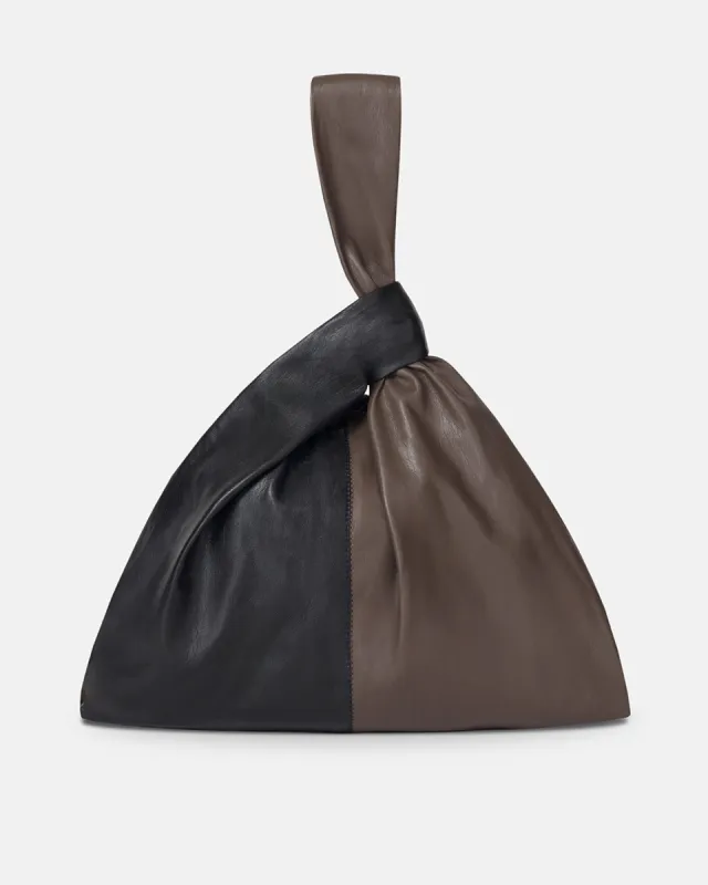 Jen Large - Okobor™  Patchwork Alt-Leather Bag - Shiitake/Black sold by Nanushka