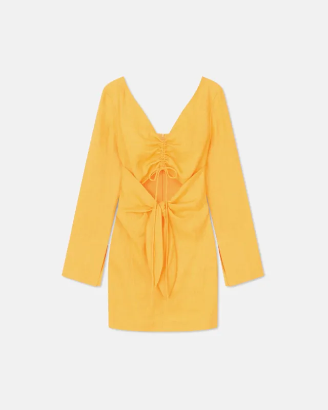 Gilia - Sale Ruched-Front Dress - Orange Pf23 made by Nanushka