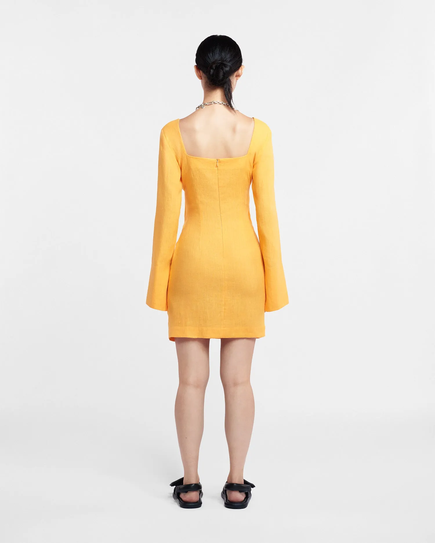 Gilia - Sale Ruched-Front Dress - Orange Pf23 sold by Nanushka product image thumbnail 4