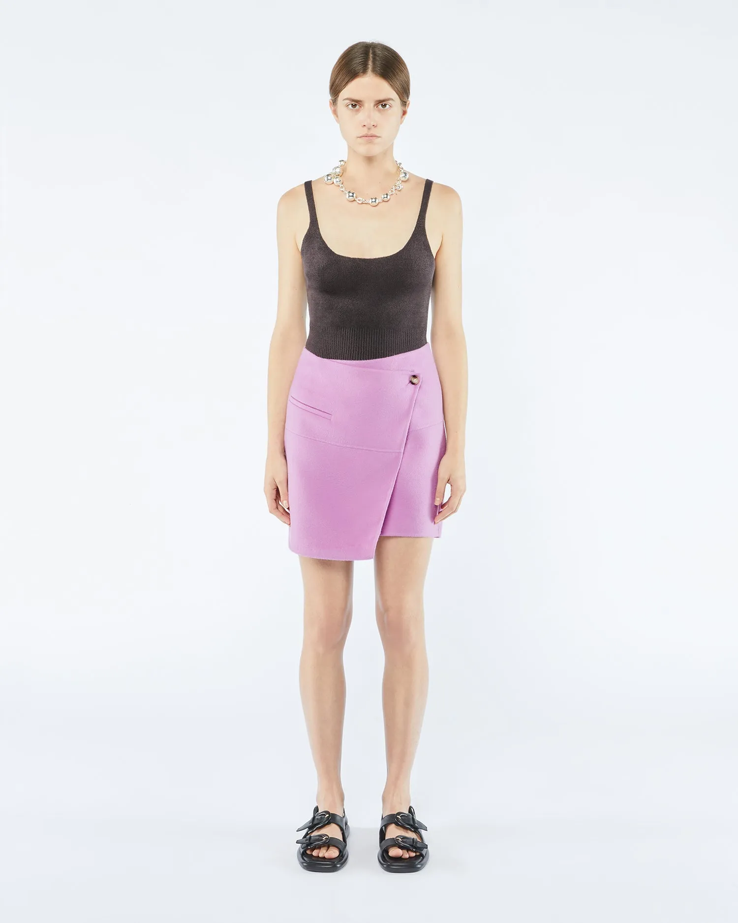 Kyla - Sale Double Wool Wrap Mini Skirt - Pink sold by Nanushka product image thumbnail 2