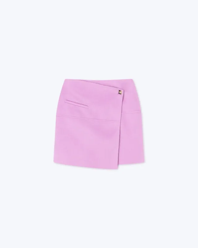 Kyla - Sale Double Wool Wrap Mini Skirt - Pink sold by Nanushka