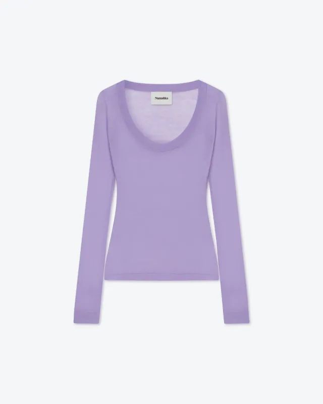 Amya - Sale Merino Wool Top - Lilac Pf23 sold by Nanushka
