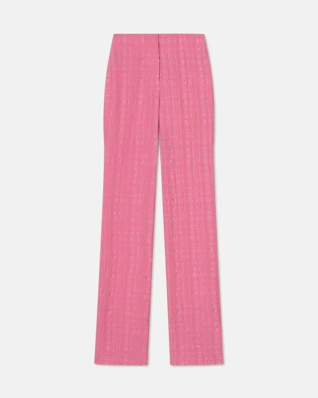 Juna - Sale Seersucker Pants - Pink Seersucker sold by Nanushka