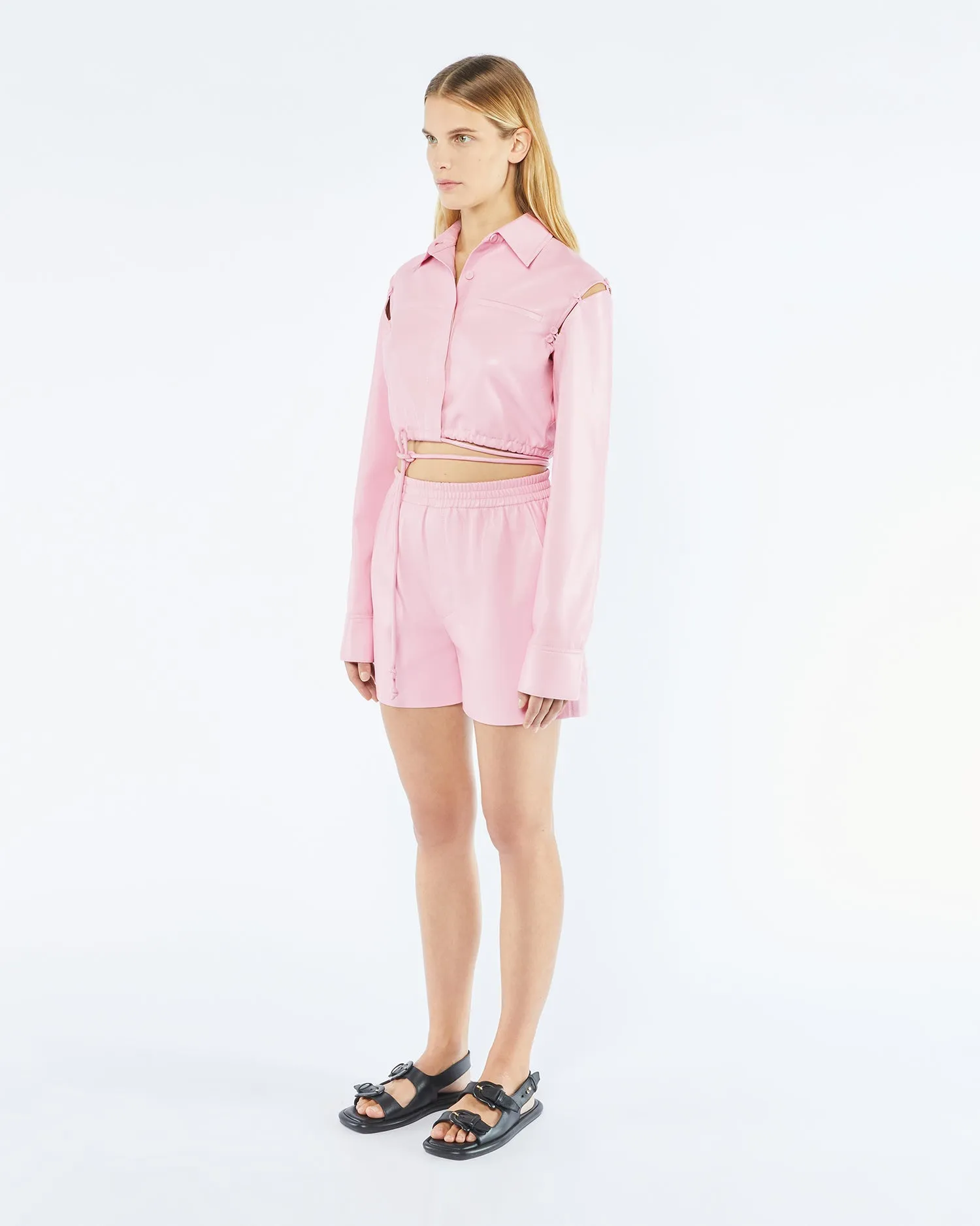 Brenna - Okobor™ Alt-Leather Shorts - Pink sold by Nanushka product image thumbnail 4