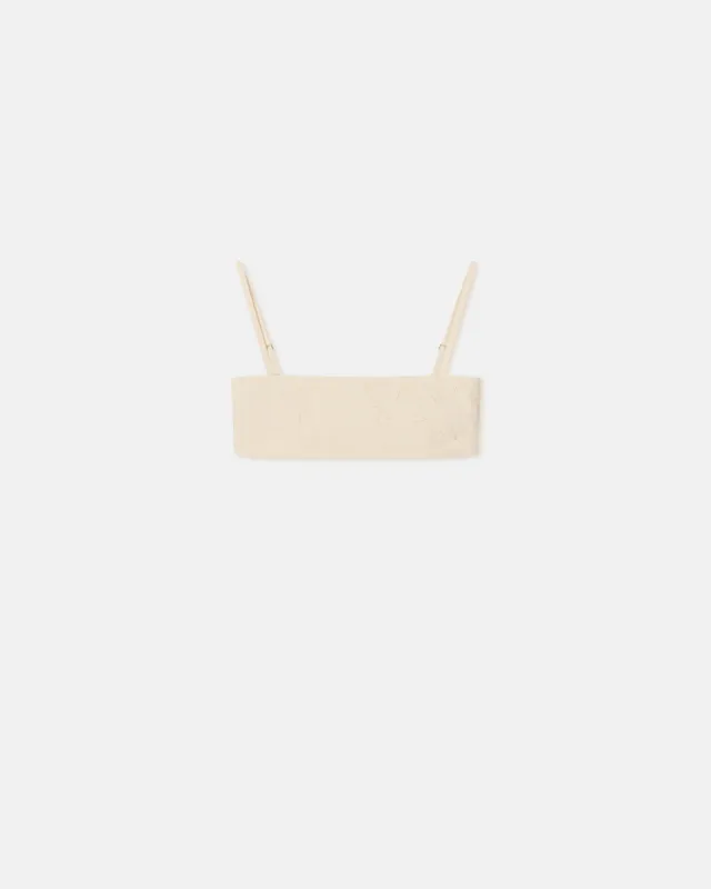 Cressy - Sculpted Glass Poplin Bralette - Oat made by Nanushka