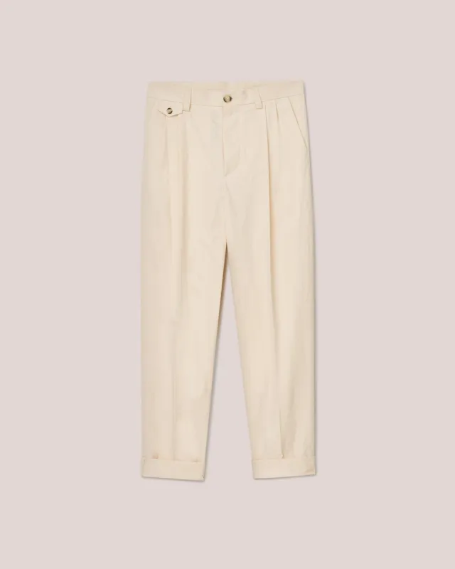 Gini - Sale Heavy Poplin Tailored Pants - Creme sold by Nanushka