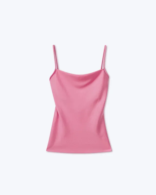 Neza - Glossy Satin Camisole - Pink sold by Nanushka