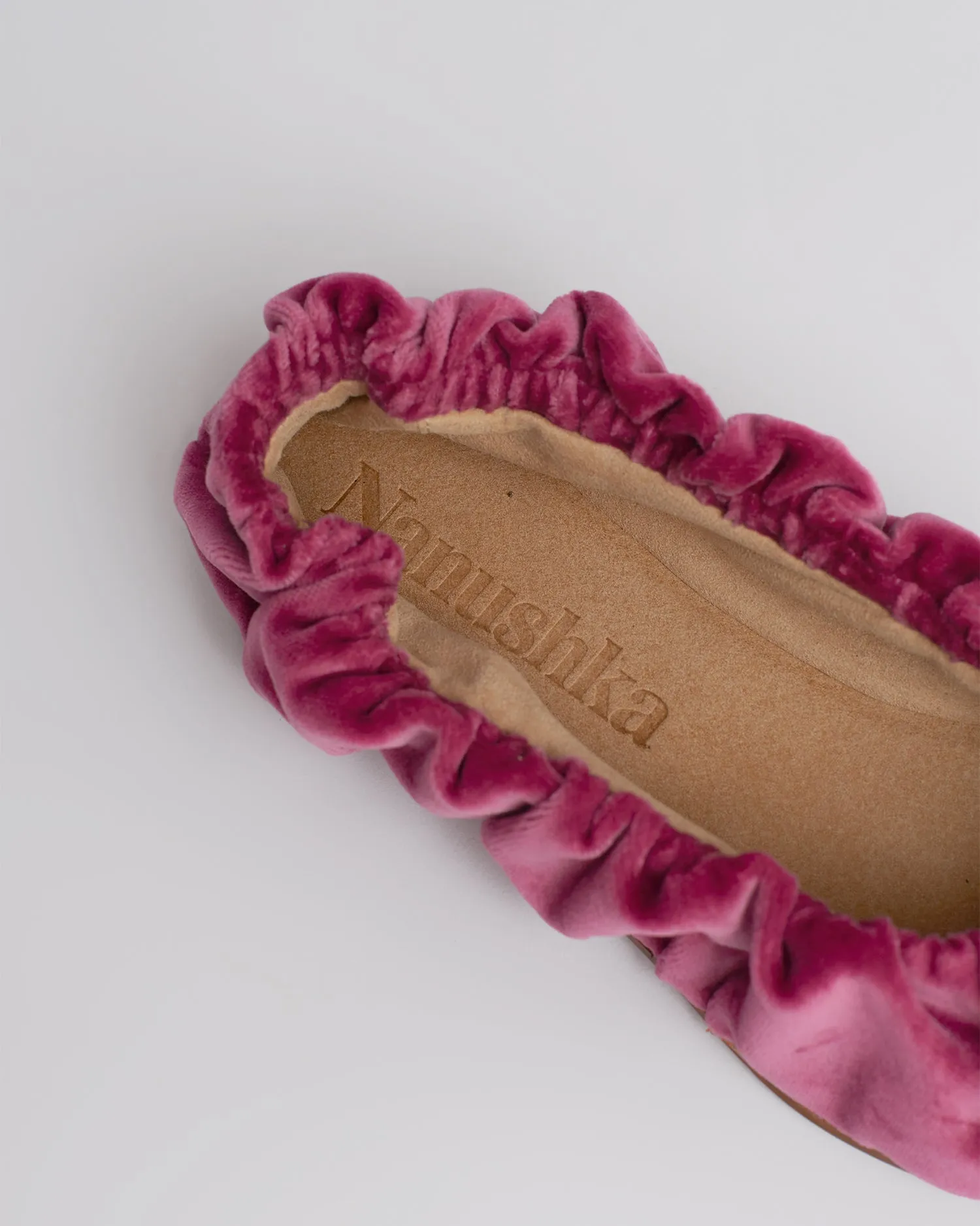 Matangi - Sale Ruched Velvet Flats - Peony Velvet sold by Nanushka product image thumbnail 5