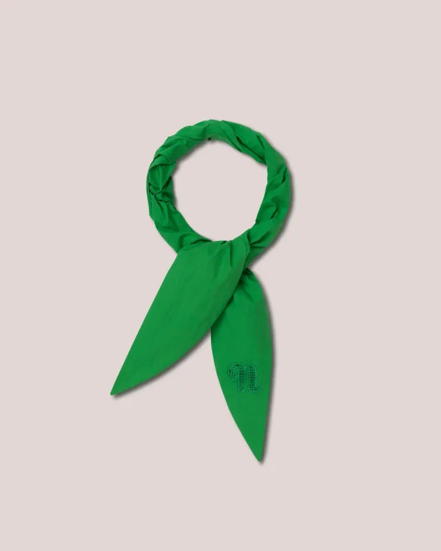 Tri - Sale Heavy Poplin Bow Scarf - Green Ss22 sold by Nanushka