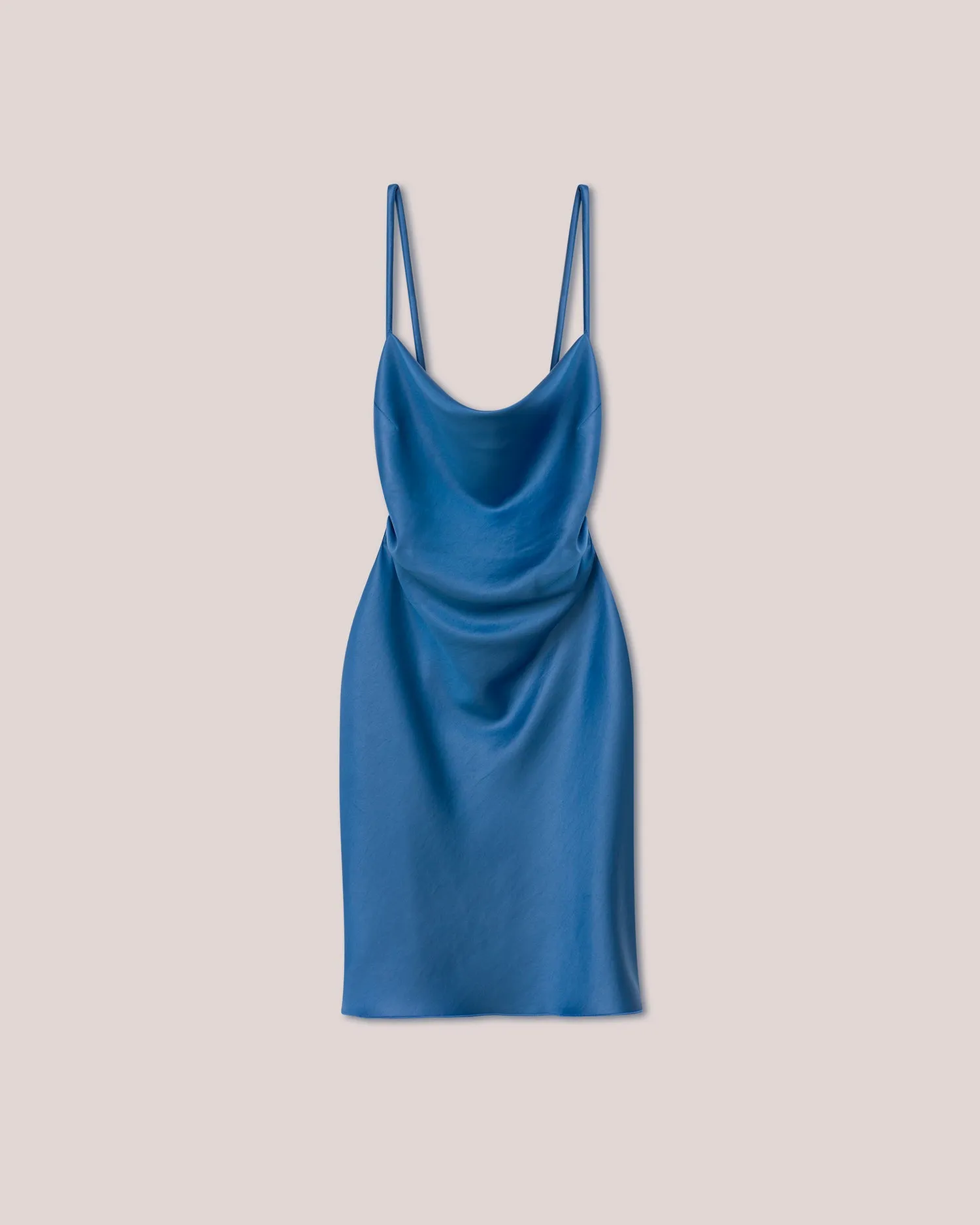 Malia - Glossy Satin Mini Slip Dress - Blue Ss22 sold by Nanushka